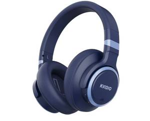 lot 1043 image: KVIDIO Active Noise Cancelling Headphones, 70 Hours Playtime Bluetooth Headphones with Microphone, Transparency Mode, Deep Bass and Hi-Fi Stereo Sound (Blue) - Retail $25