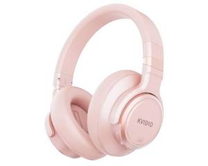 lot 1047 image: KVIDIO Hybrid Active Noise Cancelling Headphones, Wireless Bluetooth Headphones Over Ear with Mic, 70H Playtime, Transparency Mode, Hi-Fi Stereo Sound, Deep Bass Headsets for Phone PC - Retail $25