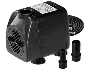 lot 1048 image: Simple Deluxe 4.3ft High Lift 160GPH 8W Water Table Pump (600LH) with 2 Nozzles, Perfect for Fish Tank, Pond, Aquarium, Hydroponics, Black - Retail $15