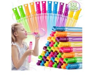 lot 1062 image: Jumlys 36 Pack Big Bubble Wands Bulk in 6 Colors, Bulk Party Favors for Kids, Ideal for Easter, Summer, Halloween, Valentine, School Classroom Prizes for Boys & Girls, Ideal Goodies Bags Stuffers - Retail $30
