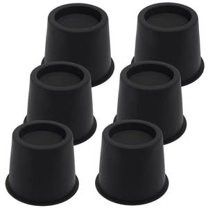 lot 1090 image: HANIHUA 6 Pack Bed Risers 4 inch Heavy Duty Furniture Risers, Table Risers Bed Lifts Risers for Sofa, Couch, Desk, Cabinet, Bed Frame Risers Supports Up to 3,600 Lbs Black - Retail $25
