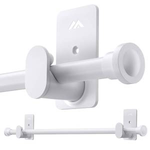 lot 1112 image: SIMEWIN No Drill Curtain Rods No Drilling for Windows 30 to 90 Inches,58 Inch Diameter No Drill Small Curtain Rod Set with 3M Adhesive Brackets,White - Retail $16