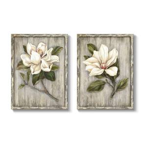lot 5004 image: Flower Picture Canvas Wall Art Abstract Floral Painting Artwork for Bathroom (12 W x 16 H x 2 PCS, Multiple SizesMaterial) - Retail $40