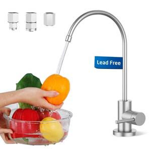 lot 5005 image: KES NSF Certified All Metal Drinking RO Water Faucet, Lead-Free 188 Stainless Steel Reverse Osmosis Faucet for Kitchen Sink, Water Filter Faucet Fits Most RO Water Filtration System, Brushed Finish - Retail $39