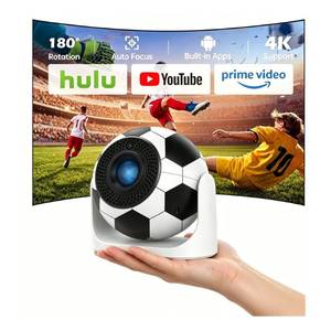 lot 5009 image: Portable Projector with WiFi & Bluetooth, Auto Focus & Keystone Laptop Projector 180° Rotatable Smart Mini Projector Built-in APPS, Football Movie Home Theater Outdoor Bedroom Use - Retail $60