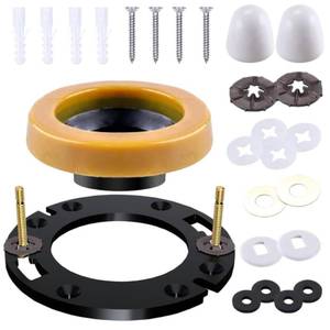 lot 5012 image: Toilet Wax Ring Replacement Kit,Toilet Wax Ring,with Flange and Reinforced Bolts,Fits 3-inch or 4-inch Waste Lines,Toilet Install and Repair,Compatible with Floor Outlet Watertight Sealin - Retail $19
