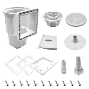 lot 5015 image: Above Ground Pool Skimmer,Thru-Wall Skimmer,Above Ground Pool Skimmer With Accessories Opening Width 6 Inches,Compatible With All Standard Pool Wall Openings,Replace SP1091LX Above Ground Pool Skimmer - Retail $55