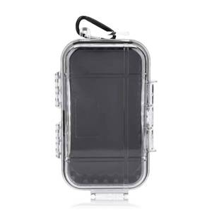 lot 7018 image: HERCHR Waterproof Box, Small Dry Box Storage Case Container, Plastic Hard Shell Clear Lid Drybox Toolbox with Carabiner for Kayaking Boat Camping Fishing Outdoor Gear Storage(transparent) - Retail $20