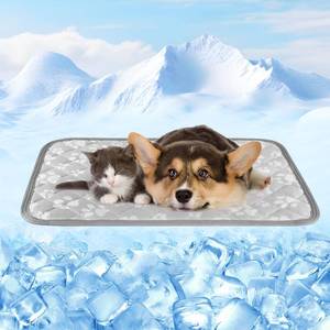 lot 7037 image: Rywell Cooling Mat for Dogs New Grey Edition, 24x 18Endothermic Color Changing Arc-Chill Cooling Fiber,Washable Non-Toxic Summer Pet Outdoor Bed Mat, Non-Slip&Foldable
