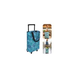 lot 7050 image: Rolling Shopping Bag, Small Shopping Cart with Wheels,Collapsible Portable Waterproof Tote for Market & Grocery Runs Gift for Women & Seniors (Flower) - Retail $114