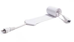 lot 7060 image: Koumeican Flat Code the thinnest power cord in the world-thickness 0.9mm (0.035-Inch)-30cm (11.8-Inch) White - Retail $77