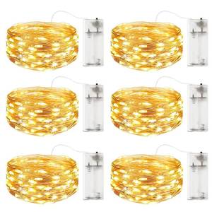 lot 7098 image: Fairy Lights Battery Operated Firefly Twinkle String Lights Mini 6Pack Cooper Wire 6.6ft 20L Indoor Waterproof for Bedroom Christmas Easter Halloween Parties Wedding (Warm White) - Retail $10