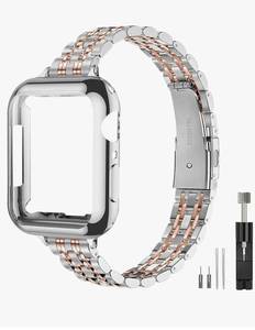 lot 13015 image: QUNDAXI Slim Watch Band Compatible with Apple Watch 41mm 45mm 42mm 44mm 40mm 38mm Metal Stainless Steel Watchband Suitable for iWatch 1110987654321SE Series Women Luxury Strap - Retail $20