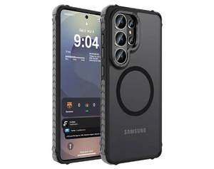lot 13026 image: DEERLAMN Strong Magnetic Case for Samsung Galaxy S26 Ultra 6.9-Inch,Compatible with MagsafeMilitary Grade Drop Protection Translucent Matte Shockproof Protective Phone Cover, Frosted Black - Retail $20