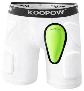 lot 13027 image: KOOPOW Youth Boys Padded Compression Sliding Shorts Pants with Soft Protective Athletic Cup & Pocket, Baseball Slider Underwear for Kids, Baseball, Football, Lacrosse Youth Large - Retail $20