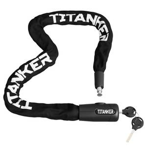 lot 13041 image: Titanker Bike Chain Lock with Key, 3.3 Feet Heavy Duty Anti-Theft Bike Lock Chain Security Bicycle Chain Locks for Bike, Motorcycle, Bicycle, Door, Gate, Fence, Grill (8mm Thick Chain, Black) - Retail $16