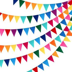 lot 13056 image: Outus 6 Pack 72 Flags8.2 ft Rainbow Pennant Banner, Multicolor Bunting String Triangle Flags Garland for Birthday Party Classroom Carnival Baby Shower Indoor Outdoor Decorations(Rainbow Colors) - Retail $16
