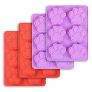 lot 13073 image: Cozihom Puppy Dog Paw Silicone Molds, Food Grade, for Chocolate, Candy, Pudding, Jelly, Dog Treats. 4 Pcs - Retail $8