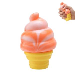 lot 13078 image: Ice Cream Squeeze Squishy, Ice Cream Cone Stress Relief Sensory Toy, Ice Cream Cone Squishy,Party Favors Summer Sensory Stress Relief (Orange) - Retail $10
