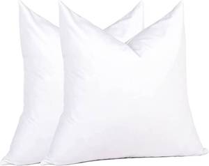lot 62729 image: puredown Euro Pillow Inserts 24 x 24 (Pack of 2, White), Feather Down Pillow Stuffer, White Throw Pillows for Bed, Couch, and Cushion - Retail $47