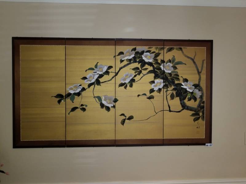 lot 5176 image: Asian Inspired Silk Screen