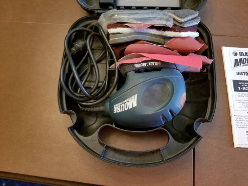 Black Decker Mouse Sander Polisher MS500 with Case Overland