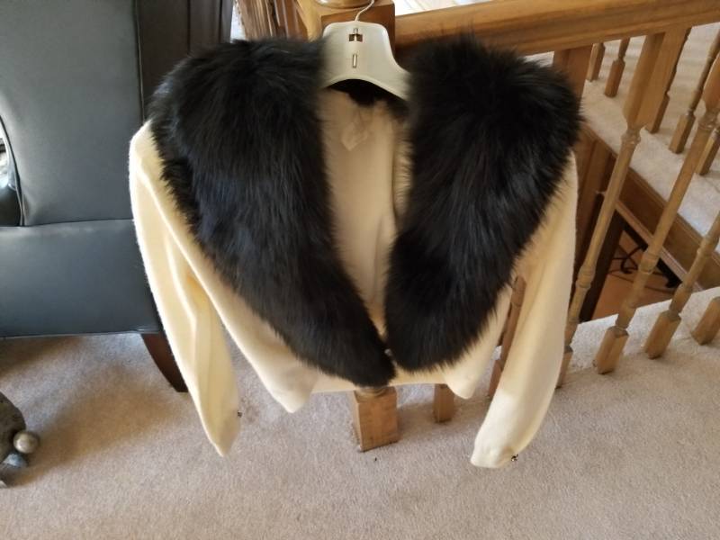 lot 5240 image: Dark Fur Cashmere Sweater with Button Accents on Sleeve by Hadley Cashmere