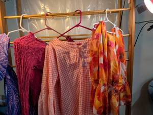 lot 21 image: Wet Seal Floral Print Dress & St. Johns Bay Gingham Blouse