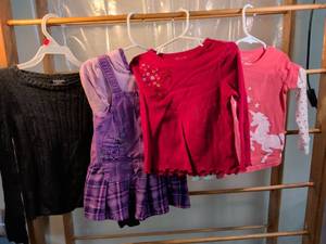 lot 60 image: Girls Clothing Bundle - Faded Glory Sweater, Disney Minnie Mouse Jumper Set & More Size 3T and XS