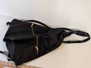 lot 173 image: Black Shoulder Bag with Gold Zippers