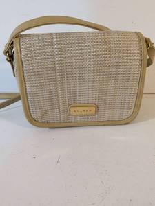 lot 174 image: Koltov Woven Crossbody Shoulder Bag Tan Beige