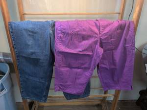 lot 194 image: Lot of2 Womens Pants Capri Classic Bright Violet Size 22W