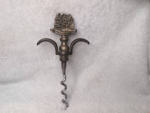 lot 3007 image: Ommawaoys Cottage Brass Corkscrew with Ornamental Handle