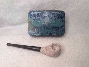 lot 3023 image: Edgeworth Extra High Grade Sliced Pipe Tobacco Tin with Pipe