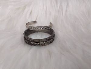 lot 4503 image: Metal Vintage BabyToddler Cuff Bracelets - 2 ct