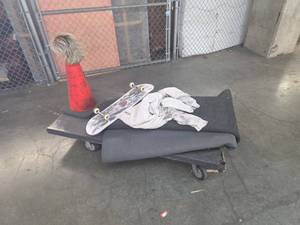 lot 201 image: Metal dolly with misc. items.