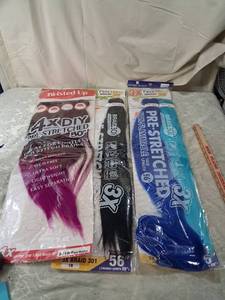 lot 28 image: Pre-Stretched Braiding Hair Bundle Lot - Outre Twisted Up 4X & Freetress 3X Braid 301