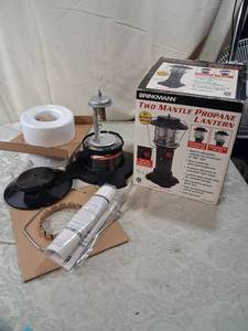 lot 74 image: Brinkmann Two Mantle Propane Lantern with Original Box and All Components