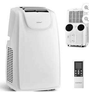 lot 4075 image: Costway 8000 BTU (11,500 BTU ASHRAE) Dual Hose Portable Air Conditioner 3-in-1 AC Unit w Remote Control - Retail $610