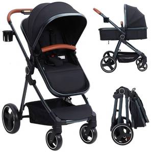 lot 4079 image: Infans High Landscape Stroller 43 Height 2-in-1 Reversible Seat Bassinet - Retail $120
