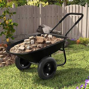 lot 4085 image: ARNOT Enlarged 2-Wheel Wheelbarrow, Easy Loading and Dumping Garden Cart, Heavy Duty Utility Dump Cart for Outdoor Lawn Yard Farm Ranch, Black - Retail $141