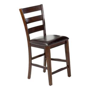 lot 4087 image: Imagio Home Kona 24 Ladder Back Barstool wPU cushion seat, Set of 2 - Retail $225
