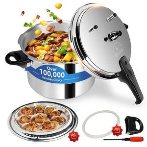 lot 4088 image: pressure cooker 8 qt, olla de presion,All Stovetops Induction Compatible Thickened Pressure Cooker with Spring 8 qt - Retail $70