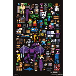 lot 30171 image: Minecraft - Mobbery Wall Poster  22.375  x 34 - Retail $26