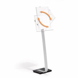 lot 30173 image: DURABLE Floor Sign Stand for 11  x 17  Inserts  Study Aluminum Base  Portrait & Landscape  43  - 50  Height (481523) - Retail $14,075