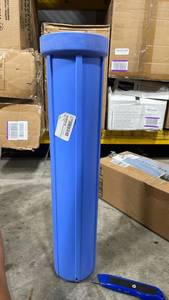 lot 31171 image: standard blue sump for 20 water filters  - Retail $0
