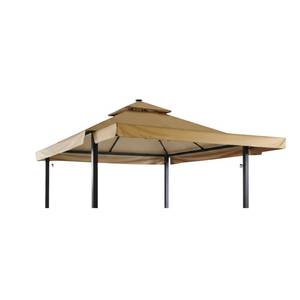 lot 3871 image: Garden Winds Reinforced RipLock 350 Replacement Canopy Top Cover Compatible with Backyard Creation Awning 10 x 10 Gazebo Model L-GZ1023PST-A - Beige - Retail $167