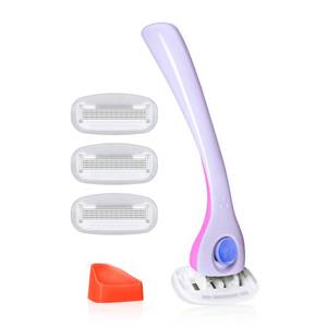 lot 3881 image: Billie Razors for Women Shave Kit Womens Razor  4 x 5-Blade Razor Refills  Magnetic Holder DreamPop - Retail $15