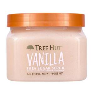 lot 3898 image: Tree Hut Vanilla Body Scrub, Exfoliating & Hydrating Sugar Scrub with Shea Butter & Essential Oils, Smooth Skin, Body Exfoliator For All Skin Types, Self Care Gifts for Women, Vegan, 18 Oz - Retail $9