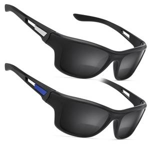 lot 3902 image: Missfive Premium Bifocal Reading Sunglasses Men Lightweight Wrap Around Design Sun Readers, UV Protection, SportsOutdoorDriving,2.0x - Retail $23